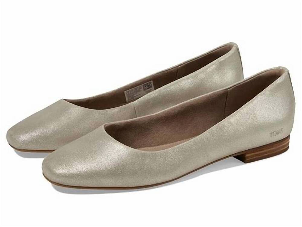 NEW TOMS women's briella flat shoes in champagne